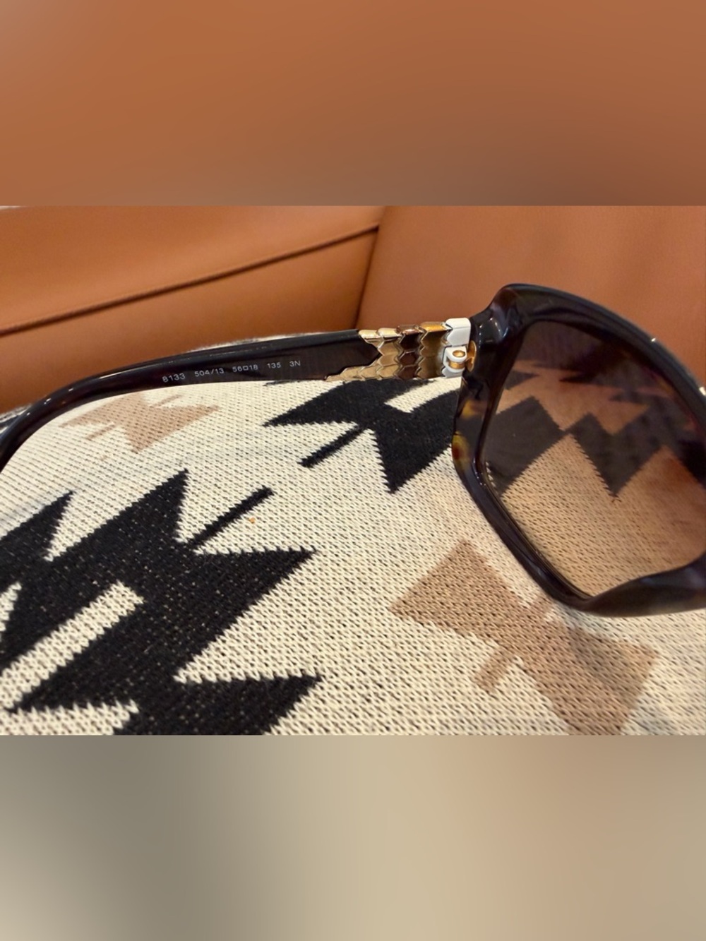 Bvlgari Vintage Tortoiseshell Sunglasses Gold Serpenti Detail Italy - Picture 6 of 7